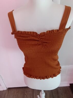 Rue21 Rust Smocked Ruffle Camisole